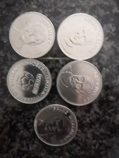 5 Sammelmünzen Fußball SHELL "MEXICO 70" Sepp Maier,Franz Beckenbauer ,Helmuth S