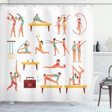 Gymnastik Duschvorhang Seitpferd Ribbon