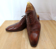 Santoni Brown Oxford  Cap Toe Leder Business Schuhe Braun Gr. 9 /  43  TOP