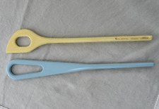 2 x Ornamin Melamin Dupol 60er Jahre Vintage Rührlöffel hellblau und hellgelb