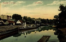 Ak Nowa Sól Neusalz an der Oder Schlesien, Hafeneinfahrt - 4444960