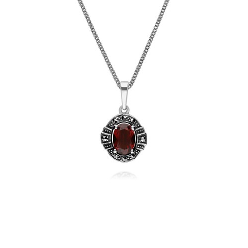 Art deco ovaler granat - art,