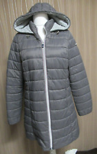 180 C20 EDC Damen Mantel Jacke Steppmantel Gr. L oliv Kapuze Longjacke gesteppt