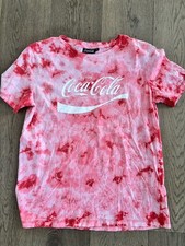 Top Damen Sommer Kurzarm T-Shirt Batik Coca-Cola Gr M