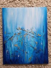 Acryl Bild Gemälde Unikat abstrakt 40x50 cm handgemalt Glitzer und Struktur