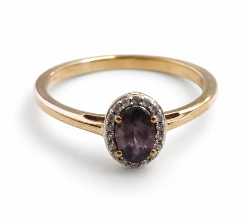 Amethyst diamantring kt - amethyst-diamantring, 9