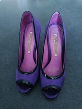 Buffalo High Heels Gr. 37 Echtleder/Lack/Textil lila/schwarz