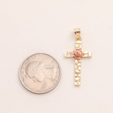 SOLID 10K Blumen Kreuz Nugget