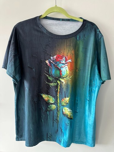 Damen shirt mit - mit, rosenmuster
