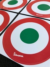 4er Set VESPA Aufkleber Sticker Schild Helm Motorroller Roller Italien Trikolore
