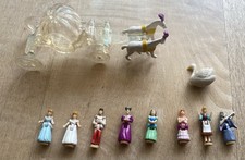 Polly Pocket Cinderella Bluebird Kutsche, Schwan, 8 Figuren - selten, rare 