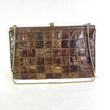 Vintage Echtleder Kroko Tasche