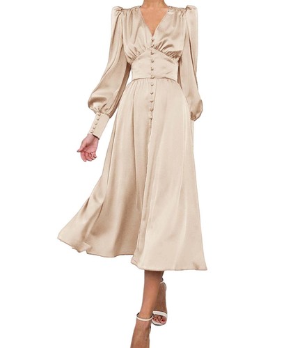 Maxi satin kleid damen elegant - maxi-satin-kleid,