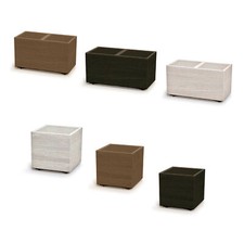 Blumenkübel Blumentopf Blumenkiste Pflanzkasten mit Rädern Rechteckig Madera