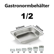 GN 1/2 Behälter Gastronormbehälter verschiedene tiefen 1/2 20 40 65 100 150 200