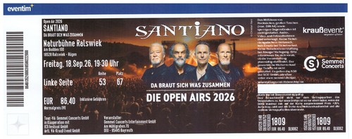 Eintrittskarten santiano - eintrittskarten,