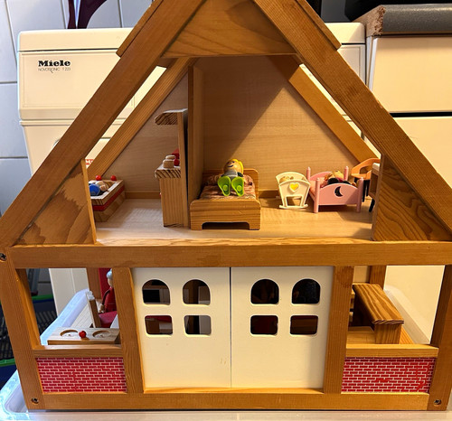 Holz puppenhaus stöckig 4 - holz-puppenhaus, 2-stöckig,
