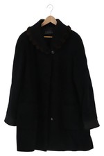 MARCONA Damen Klassischer Wollmantel Gr. 46/3XL Schwarz Elegant Vintage