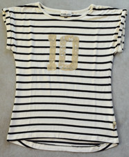 POMP DE LUX T-Shirt 122 128 Longsleeve Top Pullover Glitzer gestreift schwarz we