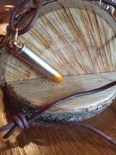 Dekopatrone Lederhalsband 357 Magnum Chrom-Hülse u. Vollmantelgeschoss