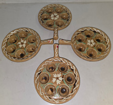 4 x Schneckenplatte Schnecken-Servierplatte  Pfanne bemahlt