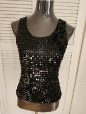 *Jolina* Pailletten-Top, schwarz, Strick, transparent, Gr. 38