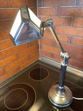 Art Deco Original PIROUETTE-FRANCE Lampe Metall/Chrom,weiß,Höhe 45cm, Ø Fuß 14cm
