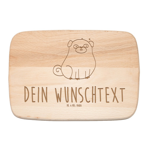 Holzbrett mit gravur mops - mit,