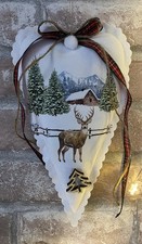 Deko Herz  Hirsch Winter 🦌🌲 Shabby / Landhaus~~ähnlich Tilda