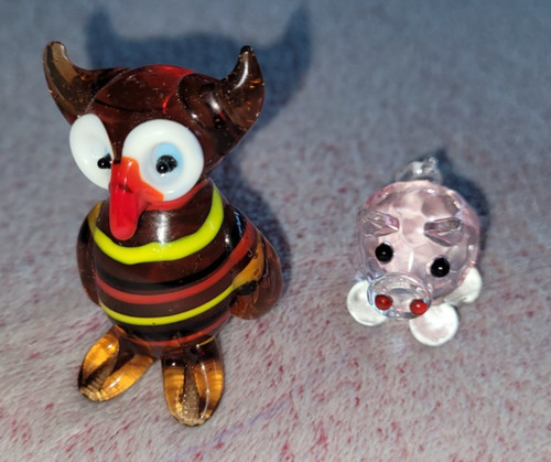 Miniatur glas eule bunt - miniatur,