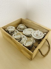 Porzellan Set Gold weiß Design ✨ mit Blümchen Muster