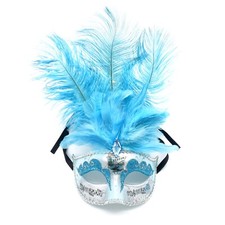 Türkise Venezianische Federmaske / Karneval Fasching Venedig Augenmaske / Deko