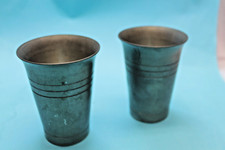 zwei alte Zinnbecher  Trinkbecher Becher Zinn Stempel Reines Zinn Waage Buchstab