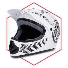 Motorradhelm Weiß- Schwarz