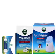 3tlg. Wick Dampf Inhalator | Vapo Pads Nachfüller | Inhalierstift | Freies Atmen