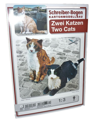 Kartonmodell zwei katzen - kartonmodell,