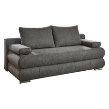Schlafsofa Funktionssofa Verwandlungssofa Bettkasten Grau Stoff 195 x 74 cm