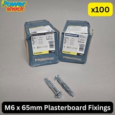 100x Rawlplug Hohlwand Gipskarton Trockenbau Befestigungsschraube Dübel - M6 x 65 mm