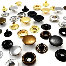 10 12,5 15 mm Messing Poppers Druckknopfverschluss Pressbolzen Nähen Leder rostfest