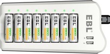 EBL Akku ladegerät mit AA 2800mAh 8 Stück - Ladegerät 8*AA 