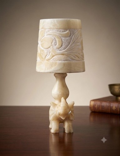 Art déco alabaster - alabaster, tischlampe