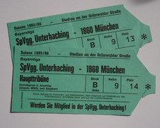2 x SpVgg Unterhaching-1860 München Tickets Bayernliga 1985/86   1409