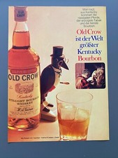 Old Crow Welt größter Kentucky Bourbon Whiskey 1970 Vintage Ad Werbung Reklame