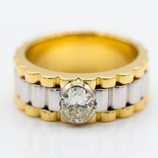 Ring 750/18K Mehrfarbiges Gold Diamant ca. 1ct F/SI1 Gr. 67