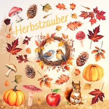 Fensterbilder Set Herbst Motiv