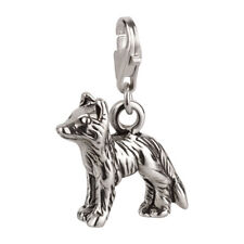 Charm / Anhänger Hund Border Collie 1 mit Karabinerverschluß 925 Sterling Silber