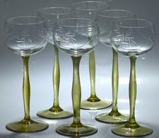 6 Jugendstil Weingläser