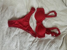 Rot Zweiteilig Blume Sexy Frauen Bikini Set Schwimmen Größe S de 36/38 Badeanzug