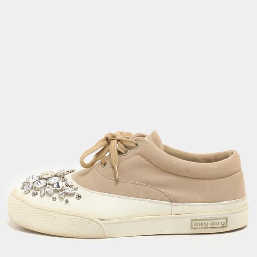 Miu beige weiße canvas - miu,