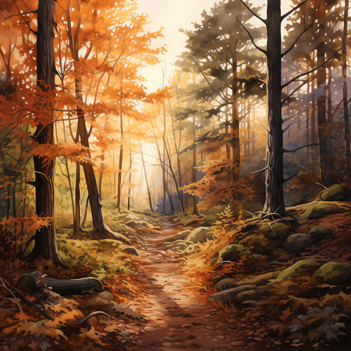 Wandbild wald herbst - wandbild,